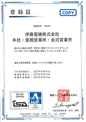 ISO14001　登録証